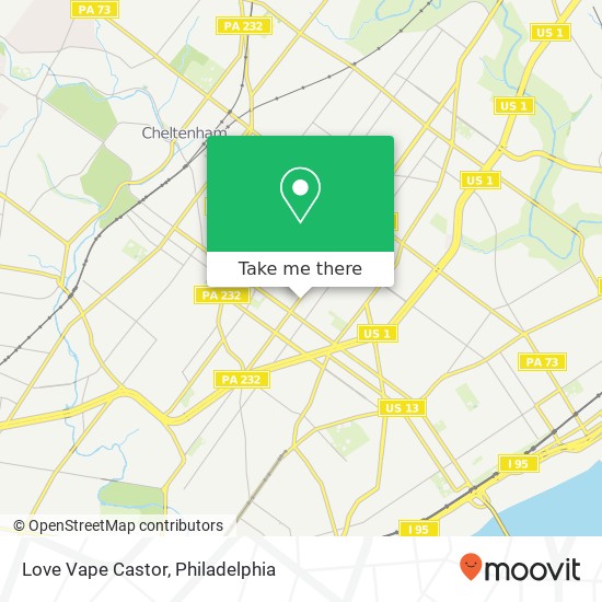 Mapa de Love Vape Castor, 6507 Castor Ave