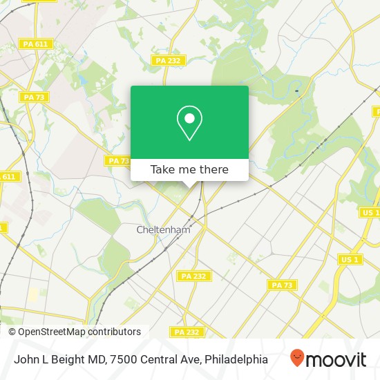 Mapa de John L Beight MD, 7500 Central Ave