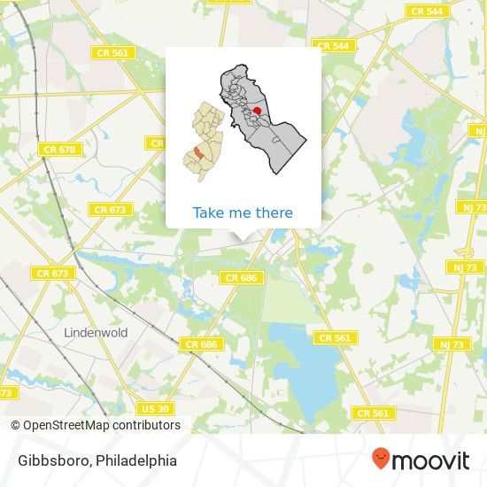 Mapa de Gibbsboro