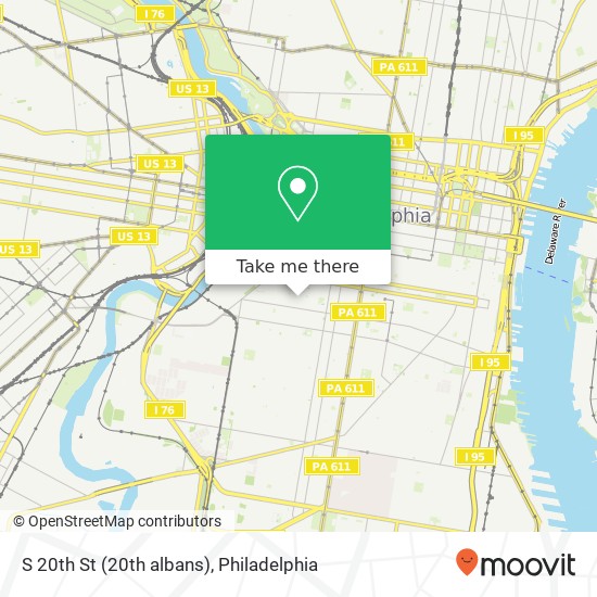 S 20th St (20th albans), Philadelphia, PA 19146 map