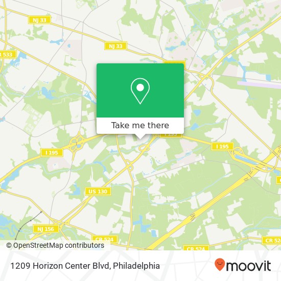 Mapa de 1209 Horizon Center Blvd, Trenton, NJ 08691