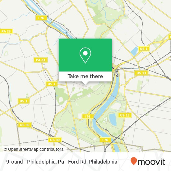 Mapa de 9round - Philadelphia, Pa - Ford Rd, 3967 Ford Rd