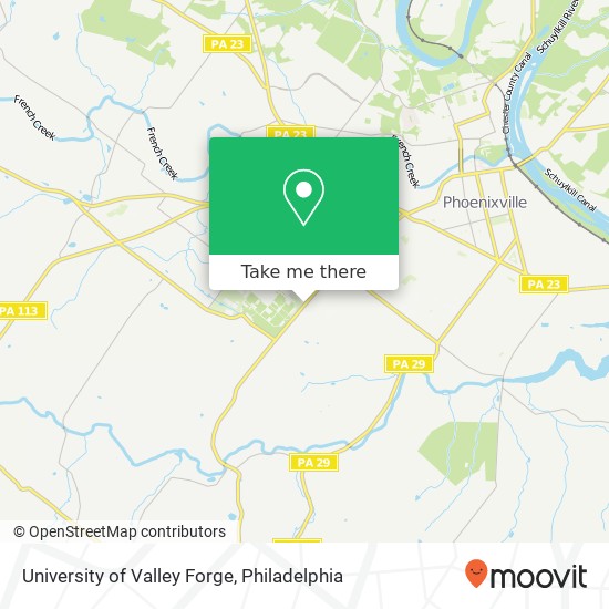 University of Valley Forge, 1401 Charlestown Rd map