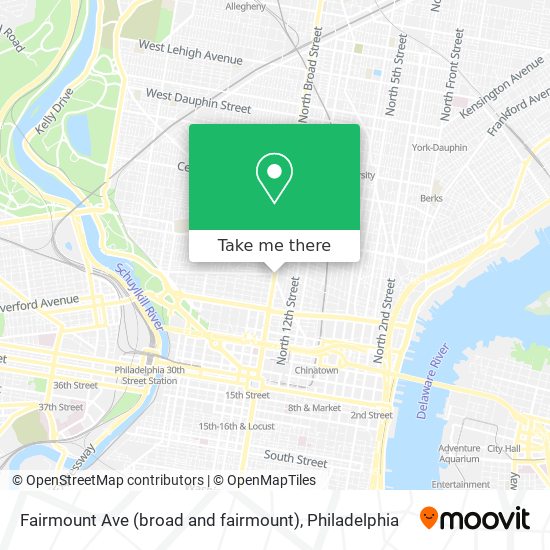 Fairmount Ave (broad and fairmount) map