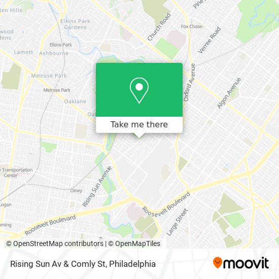 Rising Sun Av & Comly St map