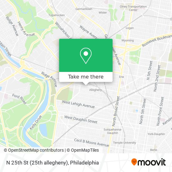 N 25th St (25th allegheny) map