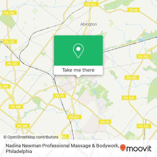 Mapa de Nadina Newman Professional Massage & Bodywork, 302 Cottman St