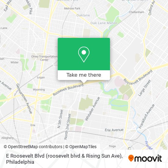 Mapa de E Roosevelt Blvd (roosevelt blvd & Rising Sun Ave)
