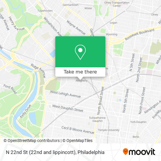 N 22nd St (22nd and lippincott) map