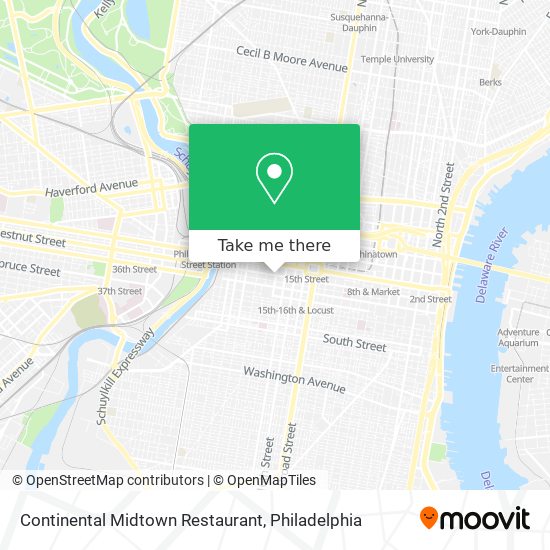 Mapa de Continental Midtown Restaurant