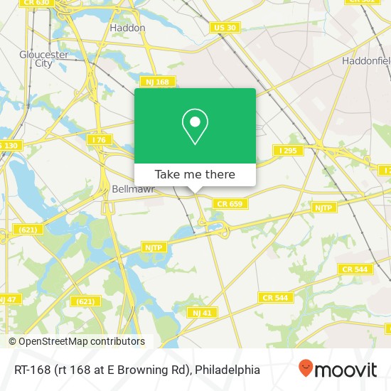 Mapa de RT-168 (rt 168 at E Browning Rd), Bellmawr, NJ 08031