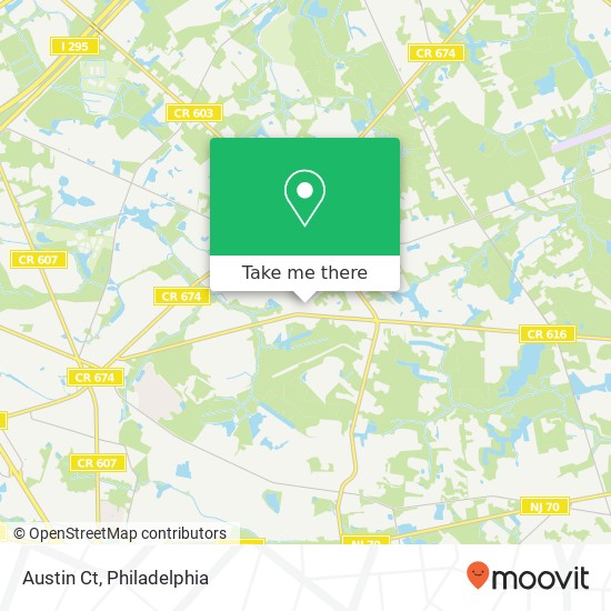 Mapa de Austin Ct, Mt Laurel, NJ 08054