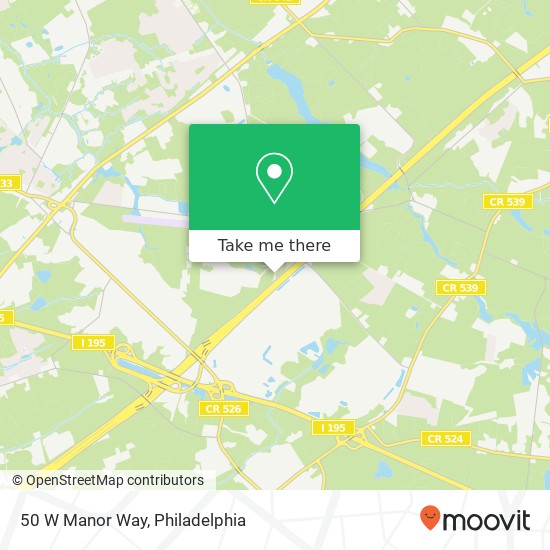 Mapa de 50 W Manor Way, Trenton (Robbinsville), <B>NJ< / B> 08691