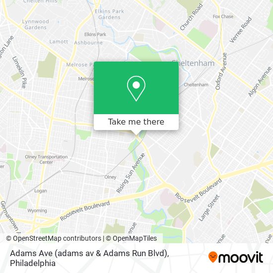 Mapa de Adams Ave (adams av & Adams Run Blvd)