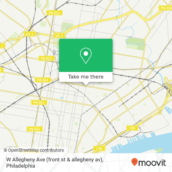 Mapa de W Allegheny Ave (front st & allegheny av), Philadelphia, PA 19140