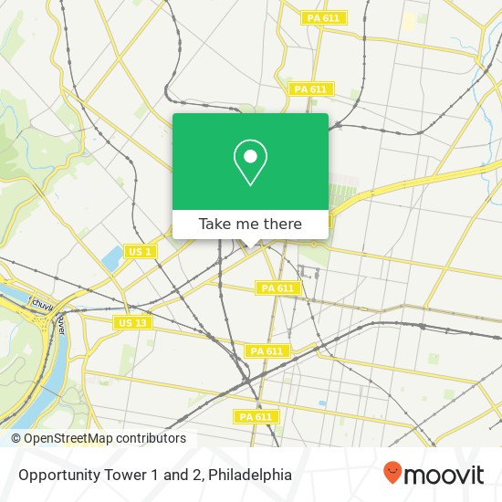 Mapa de Opportunity Tower 1 and 2, 1717 W Hunting Park Ave