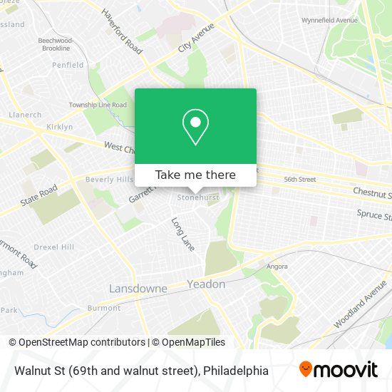 Mapa de Walnut St (69th and walnut street)