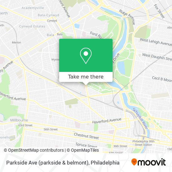 Parkside Ave (parkside & belmont) map