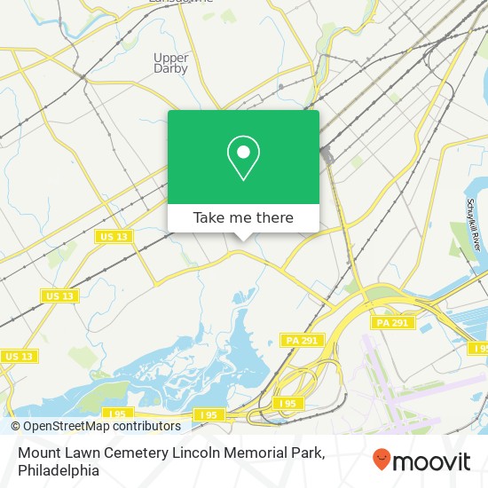 Mapa de Mount Lawn Cemetery Lincoln Memorial Park
