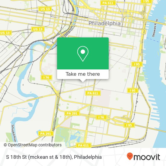 S 18th St (mckean st & 18th), Philadelphia, <B>PA< / B> 19145 map