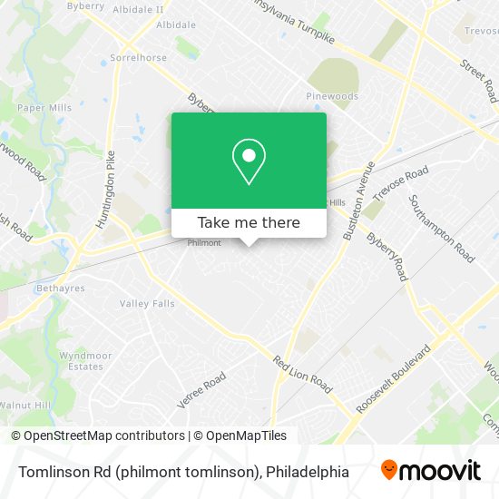 Tomlinson Rd (philmont tomlinson) map