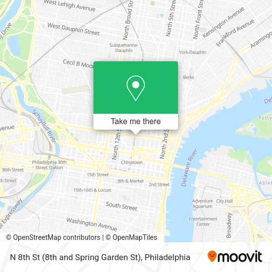 Mapa de N 8th St (8th and Spring Garden St)