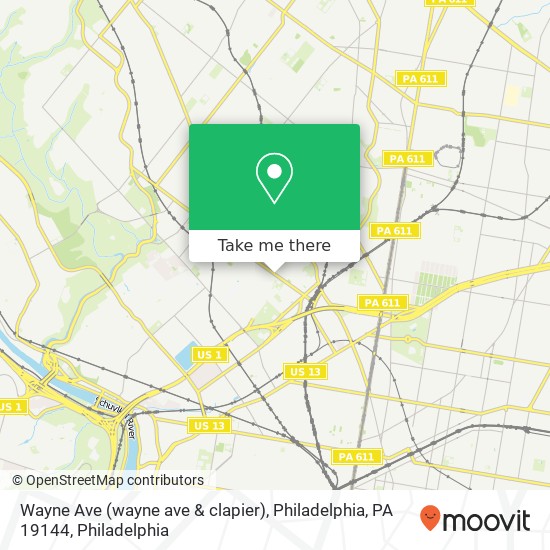 Wayne Ave (wayne ave & clapier), Philadelphia, PA 19144 map