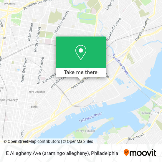 Mapa de E Allegheny Ave (aramingo allegheny)