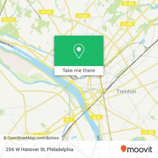 206 W Hanover St, Trenton, <B>NJ< / B> 08618 map