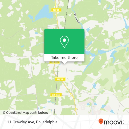 Mapa de 111 Crawley Ave, Pennington, NJ 08534