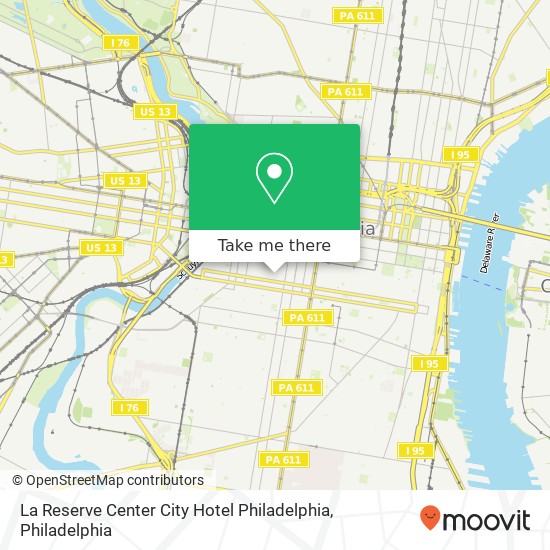 Mapa de La Reserve Center City Hotel Philadelphia, 1804 Pine St