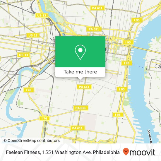 Mapa de Feelean Fitness, 1551 Washington Ave