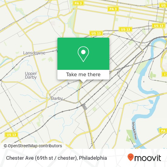 Mapa de Chester Ave (69th st / chester), Philadelphia, PA 19142