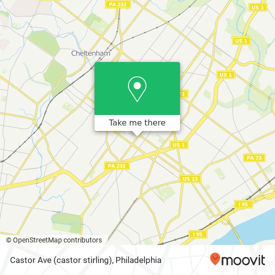 Mapa de Castor Ave (castor stirling), Philadelphia, PA 19149