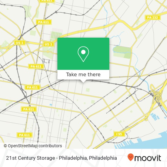 Mapa de 21st Century Storage - Philadelphia, 3503 B St