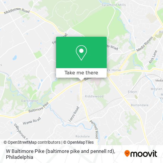 W Baltimore Pike (baltimore pike and pennell rd) map