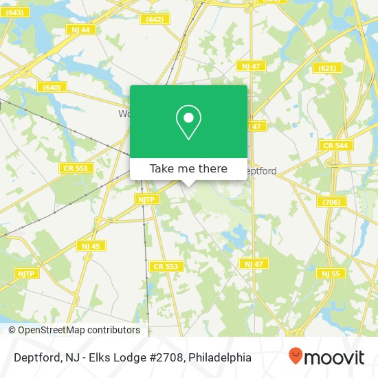 Deptford, NJ - Elks Lodge #2708, 733 Highland Ave map
