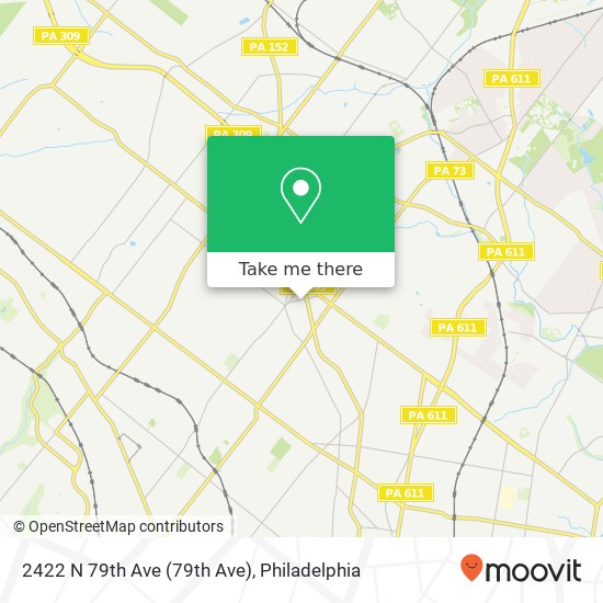 Mapa de 2422 N 79th Ave (79th Ave), Philadelphia, PA 19150