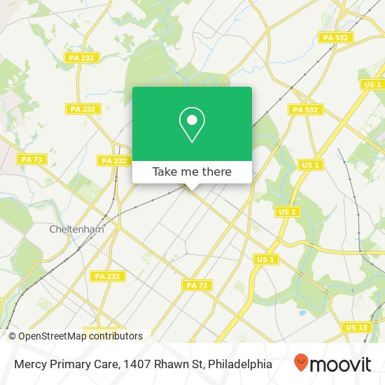 Mercy Primary Care, 1407 Rhawn St map