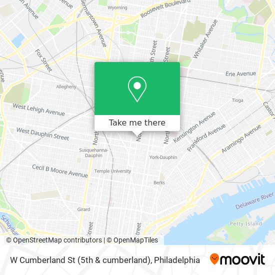 W Cumberland St (5th & cumberland) map