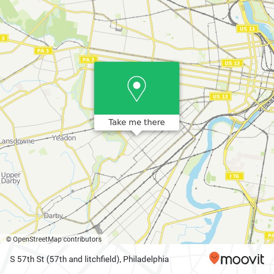 Mapa de S 57th St (57th and litchfield), Philadelphia, PA 19143