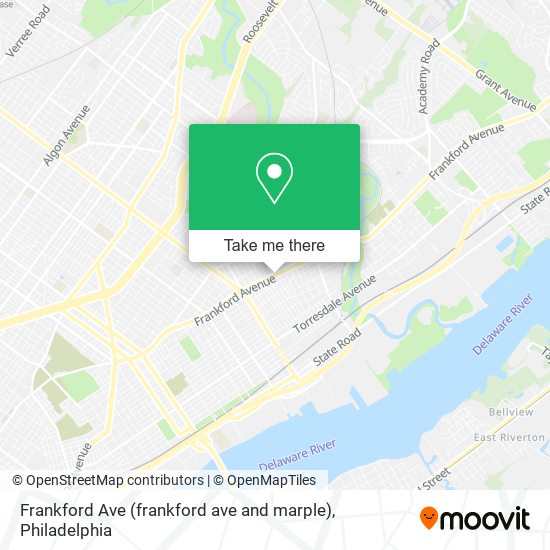 Frankford Ave (frankford ave and marple) map