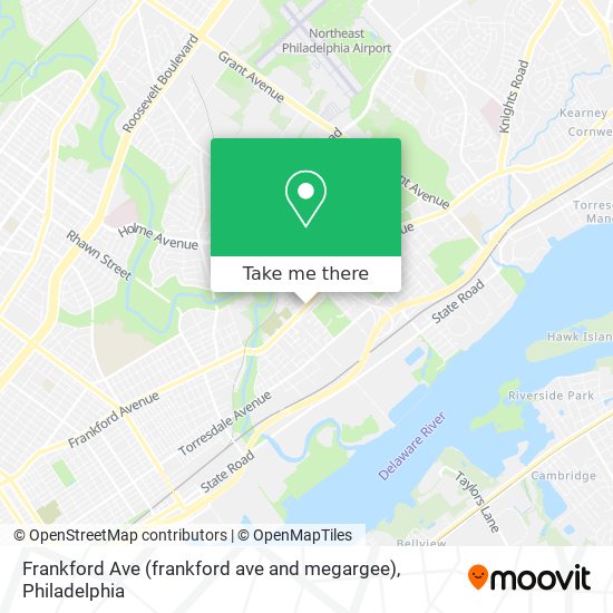 Frankford Ave (frankford ave and megargee) map
