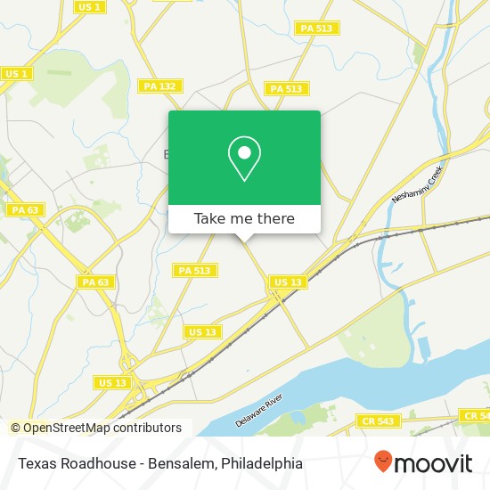 Texas Roadhouse - Bensalem, 1545 Street Rd map