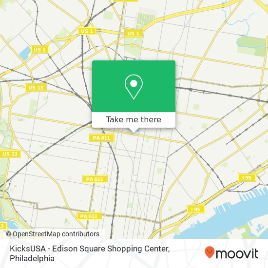 Mapa de KicksUSA - Edison Square Shopping Center, 701 W Lehigh Ave