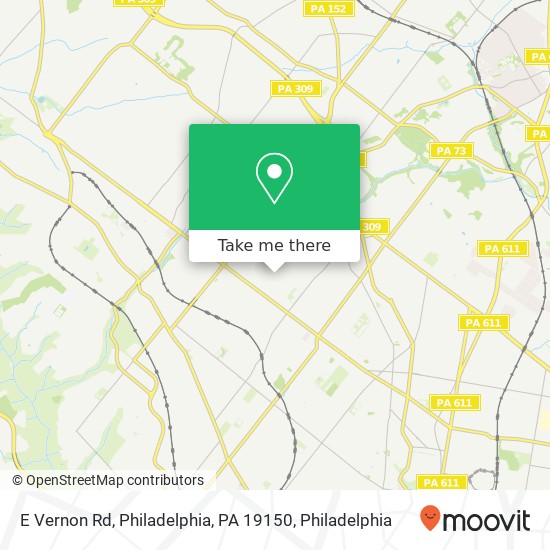 Mapa de E Vernon Rd, Philadelphia, PA 19150