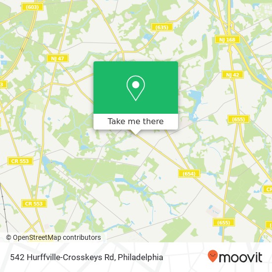 Mapa de 542 Hurffville-Crosskeys Rd, Sewell, NJ 08080