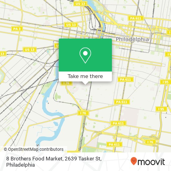 8 Brothers Food Market, 2639 Tasker St map