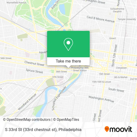 S 33rd St (33rd chestnut st) map