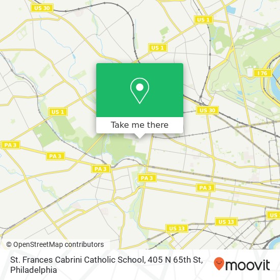Mapa de St. Frances Cabrini Catholic School, 405 N 65th St